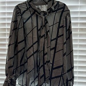 Black and White Geometric Blouse